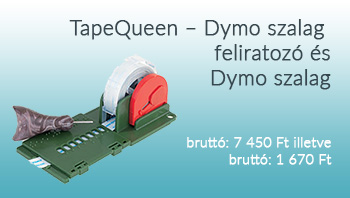 TapeQueen – Dymo szalag feliratozó és Dymo szalag. bruttó: 7 450 Ft illetve bruttó: 1 670 Ft